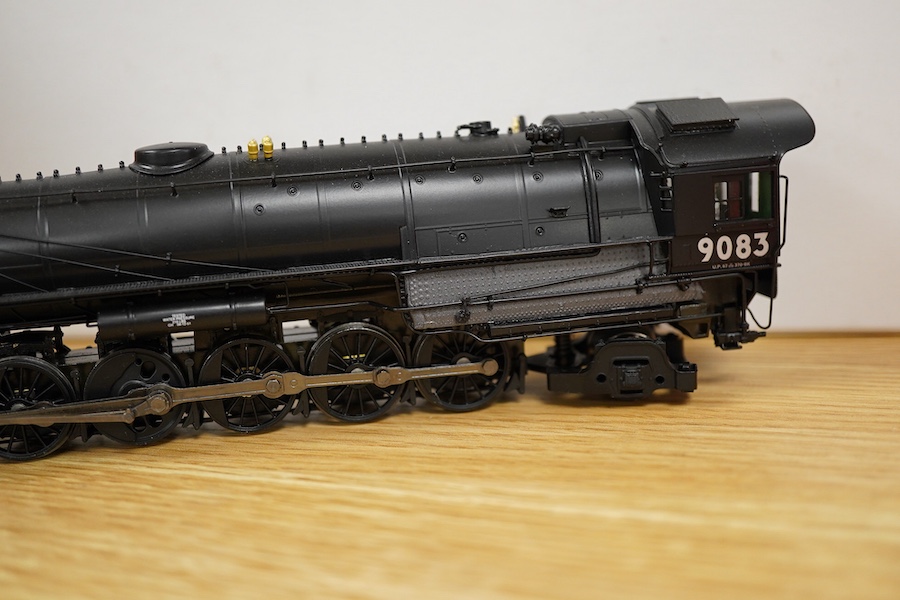 A boxed HO gauge Broadway Limited Paragon 2 Series (2063) model of Union Pacific UP-5, 5044, 4-12-2 locomotive with bogie tender, powered for two rail operation.